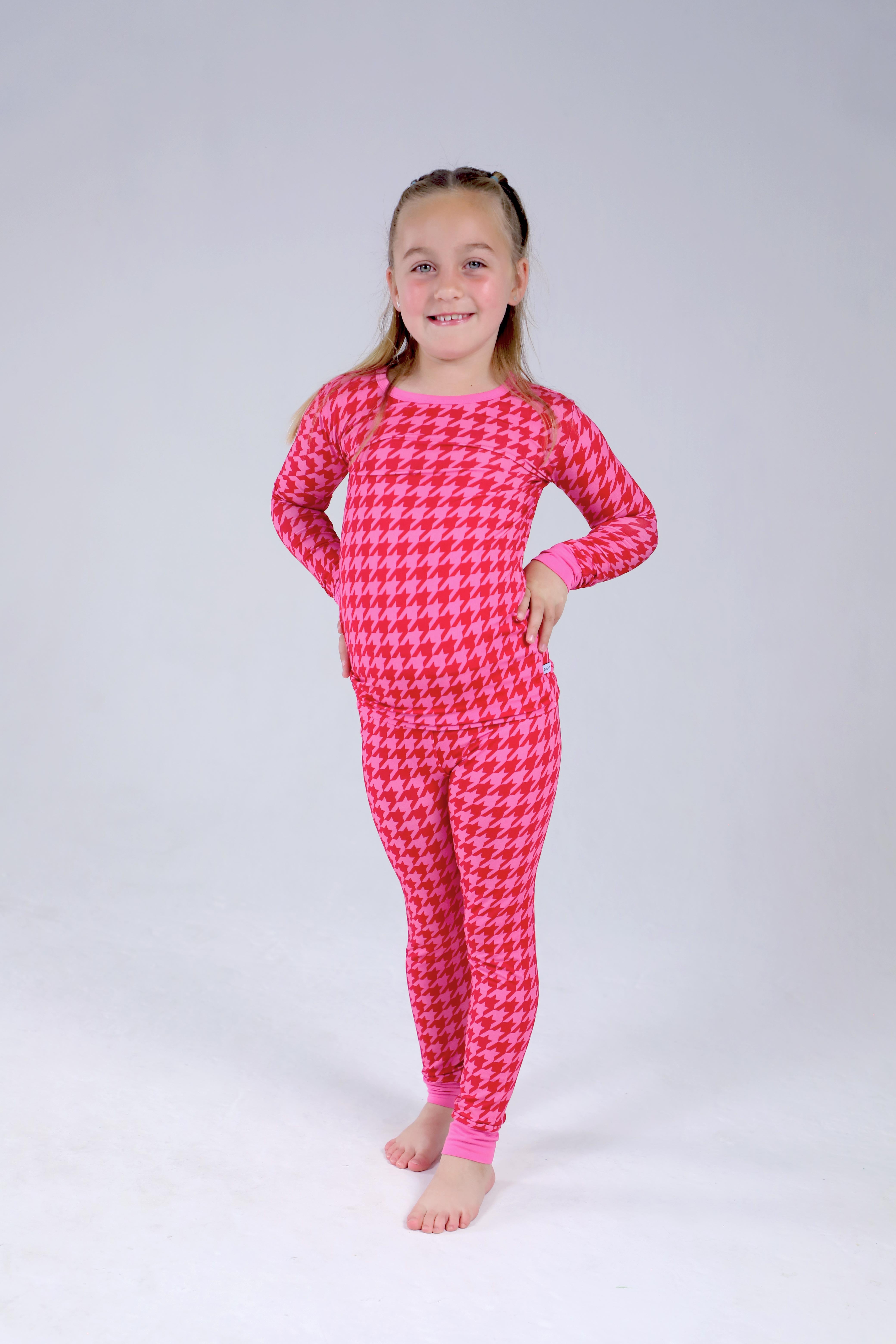 Cherry n' Berry Houndstooth Kid's (Two-Piece Pajama)