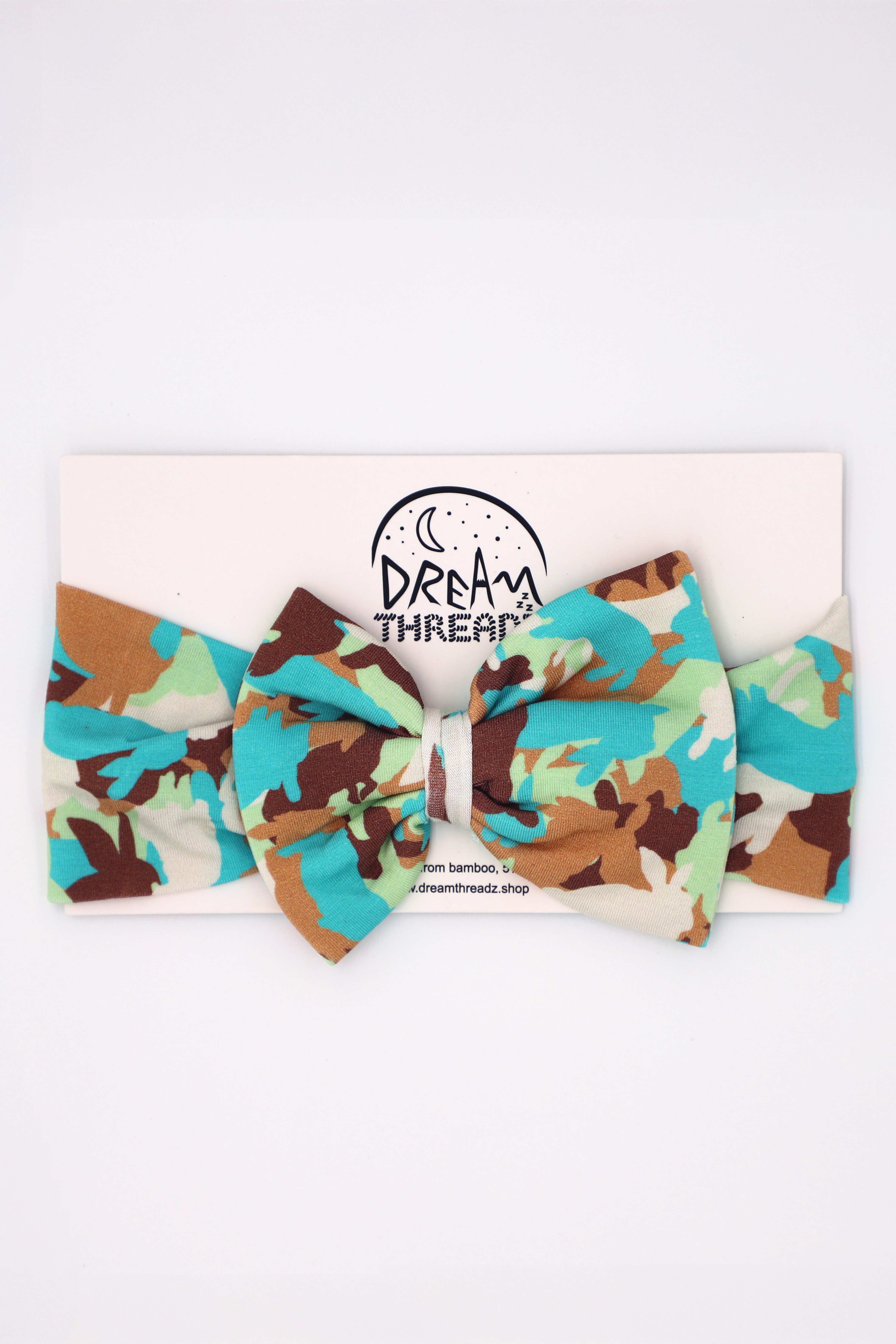 Camonial Bunnies (Swaddle and Headband Bow Set)