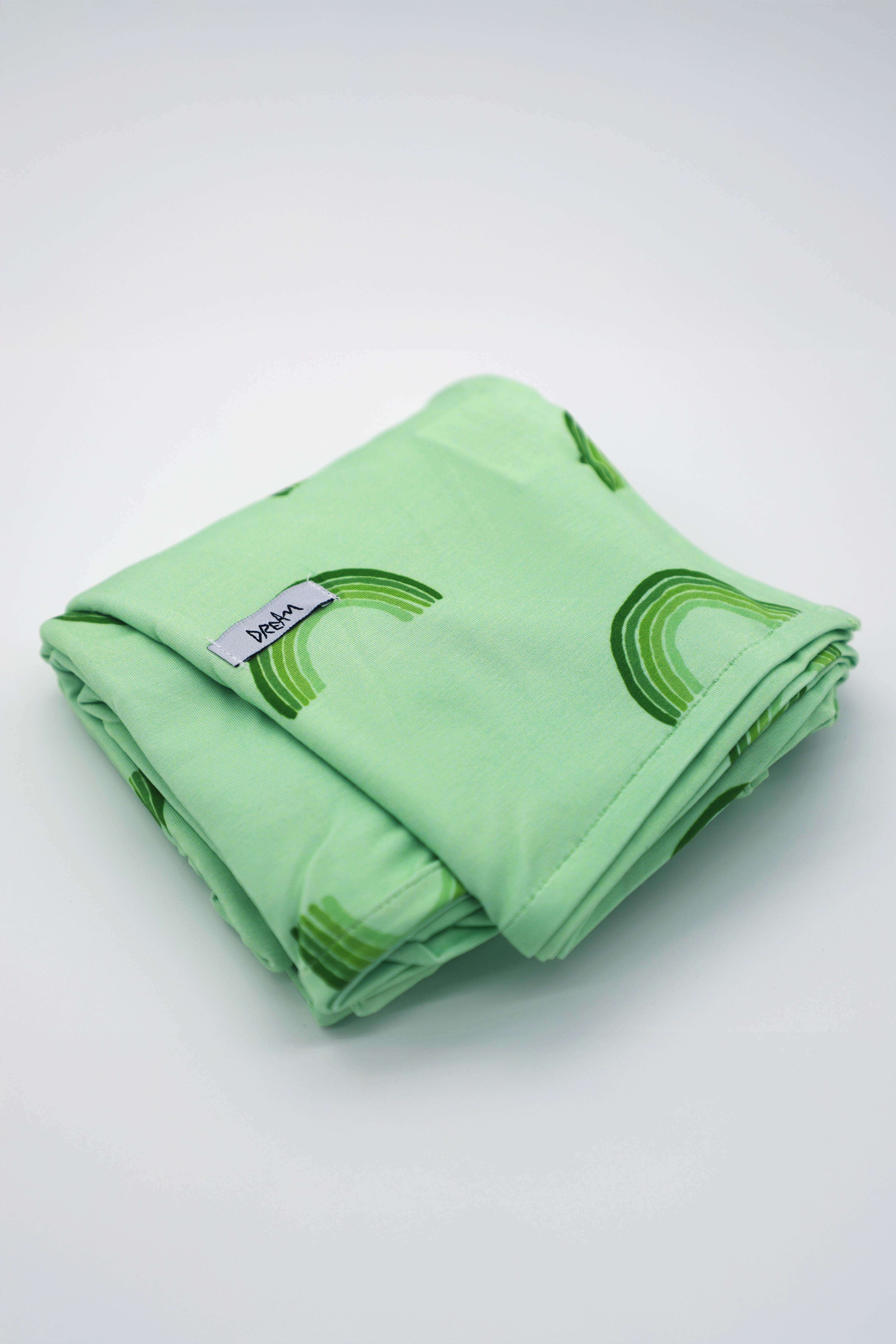 Green Rainbows (Swaddle and Cap Set)