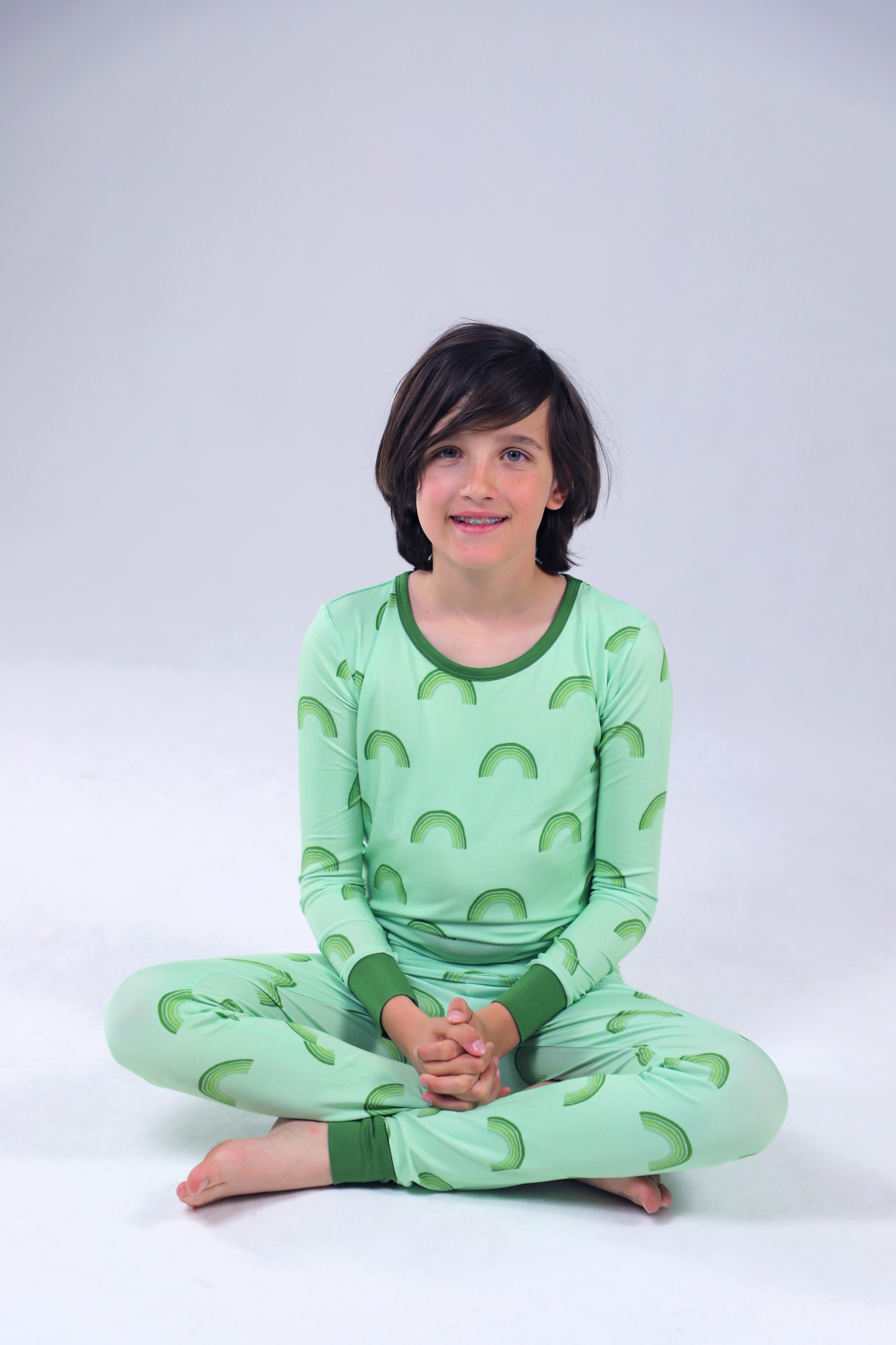 Green Rainbows Kids (Two-Piece Pajama)