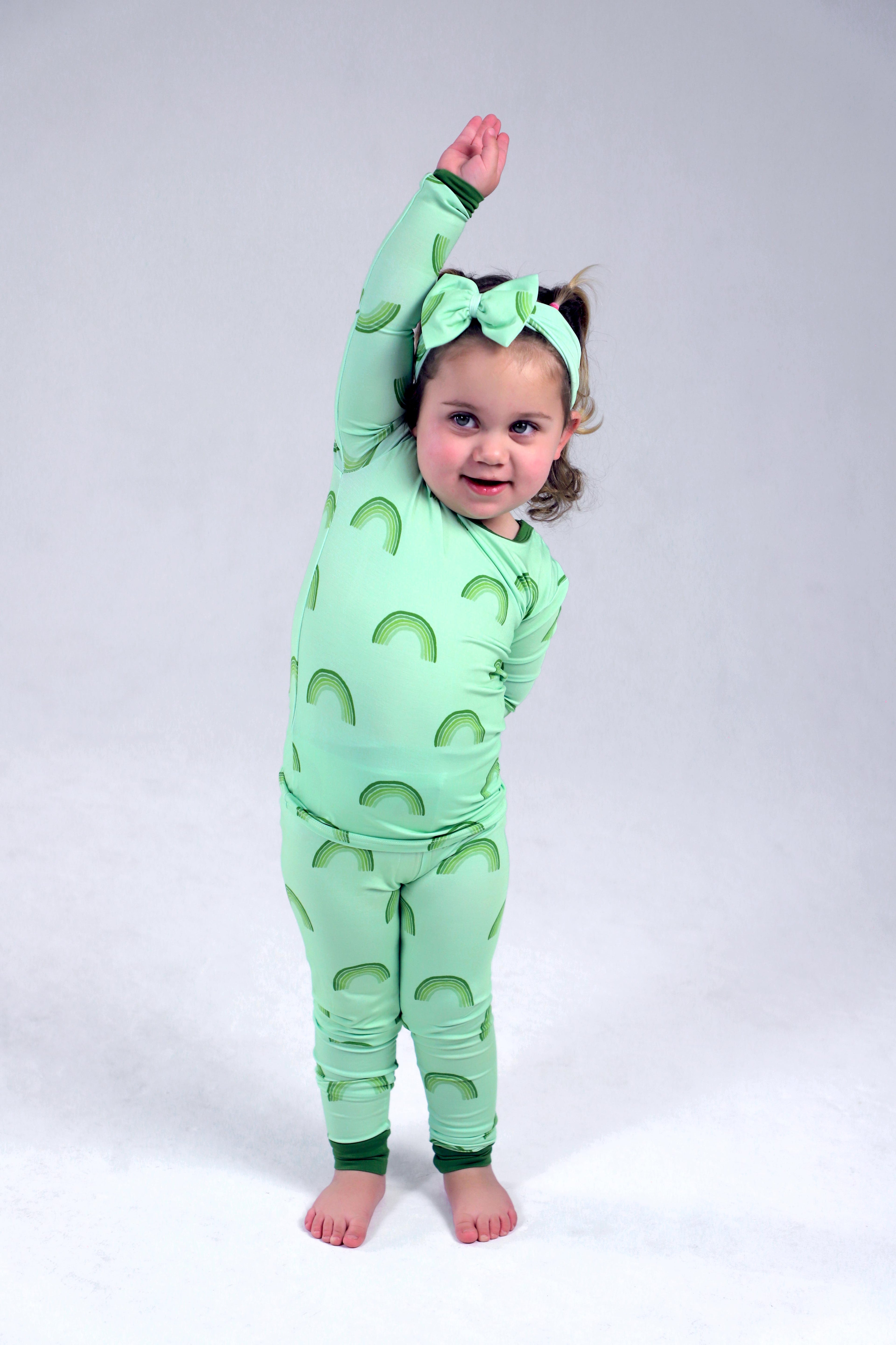 Green Rainbows Kids (Two-Piece Pajama)