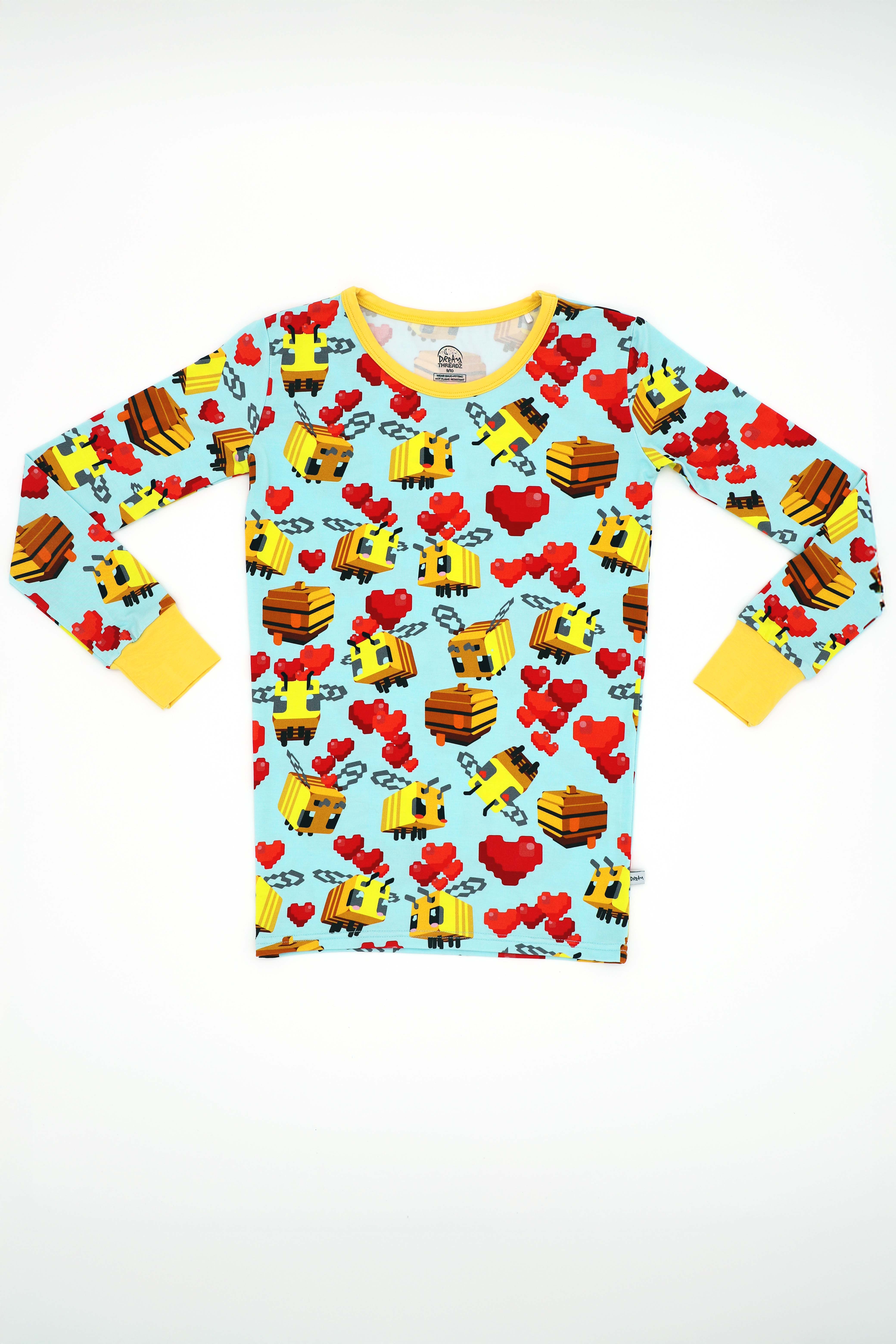 'Fans Only' Minecraft Bee - For Love and Honey (Two-Piece Pajama)